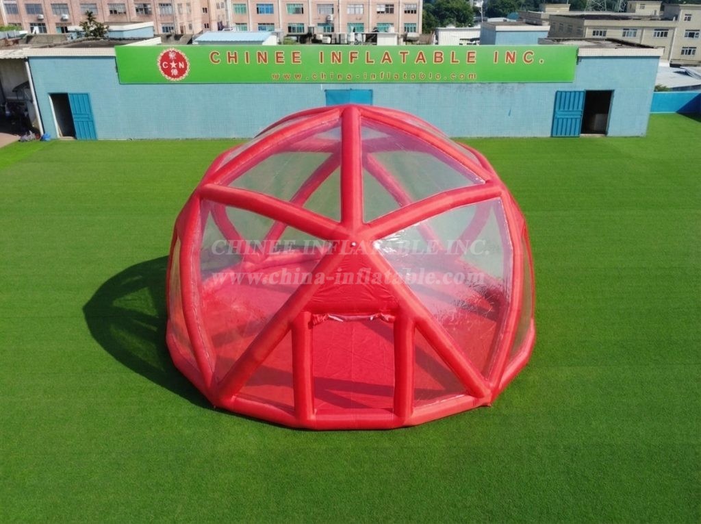 Tent1-5049M Red Spherical Structure Inflatable Bubble Tent