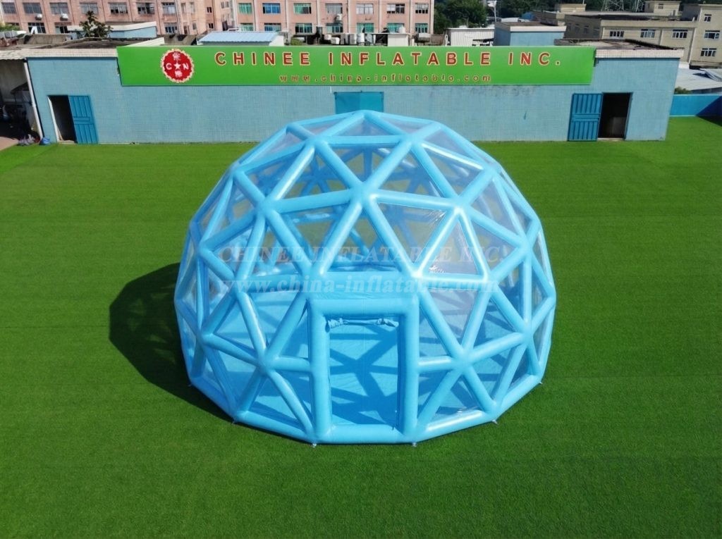 Tent1-5041N Sky Blue Spherical Structure Inflatable Bubble Tent
