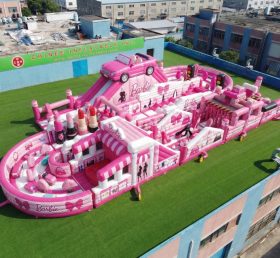 CR2-488 Percorso a Ostacoli Gonfiabile Gigante a Tema Barbie Corsa Avventurosa
