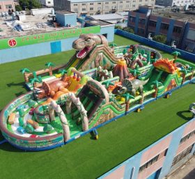 CR2-491 Percorso a ostacoli gonfiabile gigante a tema dinosauro corsa impegnativa