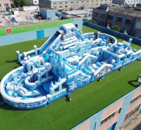 CR2-496 Percorso a ostacoli gonfiabile gigante a tema Frozen corsa impegnativa