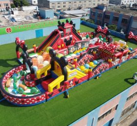 CR2-504 Percorso a ostacoli gonfiabile gigante a tema Mickey & Minnie Corsa impegnativa