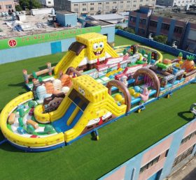 CR2-518 Percorso a ostacoli gonfiabile gigante a tema SpongeBob corsa impegnativa