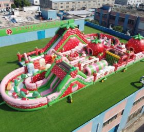 CR2-520 Percorso a ostacoli gonfiabile gigante a tema Strawberry Shortcake corsa impegnativa