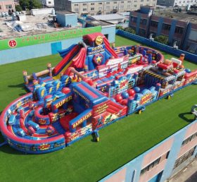 CR2-521 Percorso a ostacoli gonfiabile gigante a tema supereroi corsa impegnativa