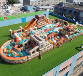 CR2-525 Percorso a ostacoli gonfiabile gigante a tema I Flintstones corsa impegnativa