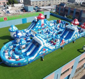 CR2-529 Percorso a ostacoli gonfiabile gigante a tema I Puffi gara impegnativa