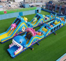 CR2-539 Percorso a ostacoli gonfiabile gigante a tema Baby Shark corsa impegnativa