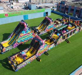 CR2-559 Percorso a ostacoli gonfiabile gigante a tema graffiti corsa impegnativa