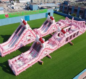 CR2-561 Percorso a ostacoli gigante gonfiabile a tema Hello Kitty corsa impegnativa