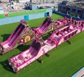 CR2-567 Percorso a ostacoli gonfiabile gigante a tema Masha e Orso corsa impegnativa