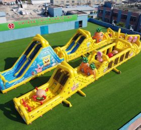 CR2-594 Percorso a ostacoli gonfiabile gigante a tema SpongeBob corsa impegnativa