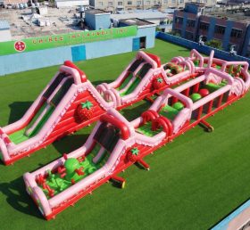 CR2-596 Percorso a ostacoli gonfiabile gigante a tema Strawberry Shortcake corsa impegnativa