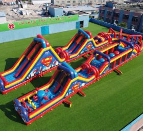 CR2-598 Percorso ad ostacoli gonfiabile gigante a tema Superman corsa impegnativa