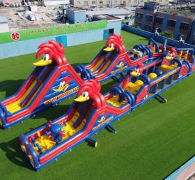 CR2-615 Percorso a ostacoli gigante gonfiabile a tema Woody Woodpecker corsa impegnativa