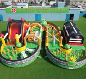 CR2-708 Percorso a ostacoli gonfiabile gigante a tema Angry Birds corsa impegnativa