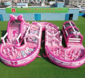 CR2-711 Percorso a Ostacoli Gonfiabile Gigante a Tema Barbie Corsa Impegnativa