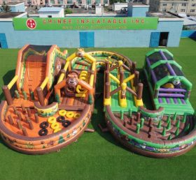 CR2-715 Percorso a ostacoli gonfiabile gigante a tema Boonie Bears corsa impegnativa