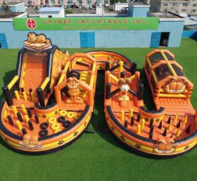 CR2-727 Percorso a ostacoli gonfiabile gigante a tema Garfield corsa impegnativa