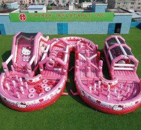 CR2-728 Percorso a ostacoli gonfiabile gigante a tema Hello Kitty corsa impegnativa
