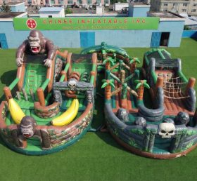 CR2-731 Percorso a ostacoli gonfiabile gigante a tema King Kong corsa impegnativa