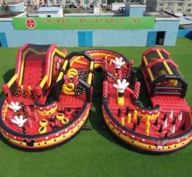 CR2-738 Percorso a ostacoli gonfiabile gigante a tema Mickey & Minnie corsa impegnativa