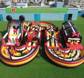 CR2-739 Percorso a Ostacoli Gonfiabile Gigante a Tema Mickey & Minnie Corsa da Sfida