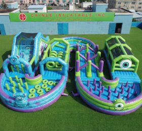 CR2-742 Percorso a ostacoli gonfiabile gigante a tema Monsters Inc Corsa impegnativa