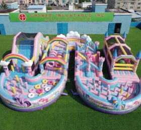 CR2-744 Percorso a ostacoli gonfiabile gigante a tema My Little Pony corsa impegnativa