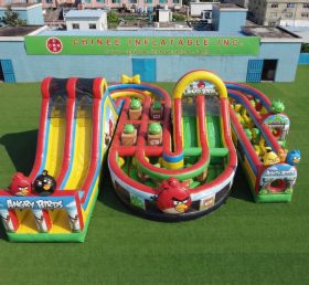 CR2-776 Percorso a Ostacoli Gigante Gonfiabile a Tema Angry Birds Corsa Impegnativa