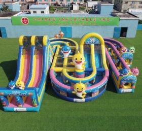 CR2-778 Percorso a Ostacoli Gonfiabile Gigante a Tema Baby Shark Corsa Avvincente