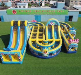 CR2-779 Percorso a ostacoli gigante gonfiabile a tema Baby Shark corsa impegnativa