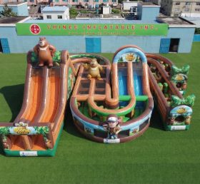 CR2-784 Percorso a ostacoli gonfiabile gigante a tema Boonie Bears Corsa avventurosa