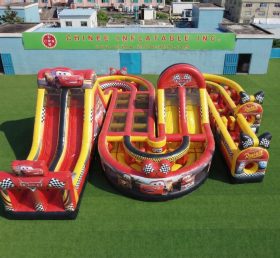 CR2-788 Percorso a ostacoli gonfiabile gigante a tema Cars corsa impegnativa