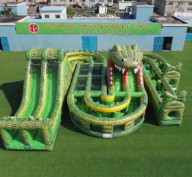 CR2-789 Percorso a ostacoli gonfiabile gigante a tema coccodrillo corsa impegnativa