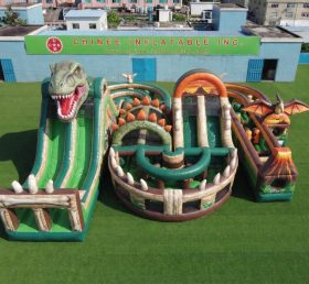CR2-790 Percorso a ostacoli gonfiabile gigante a tema dinosauro corsa impegnativa