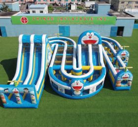CR2-792 Percorso a ostacoli gonfiabile gigante a tema Doraemon corsa impegnativa