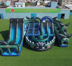 CR2-802 Percorso a ostacoli gonfiabile gigante a tema Dragon Trainer corsa impegnativa