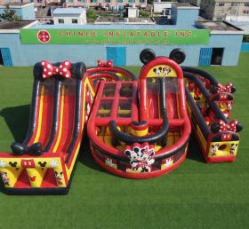 CR2-810 Percorso a ostacoli gonfiabile gigante a tema Mickey & Minnie run impegnativo