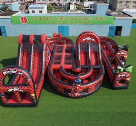 CR2-812 Percorso a ostacoli gonfiabile gigante a tema Miraculous Ladybug gara impegnativa
