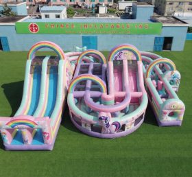 CR2-815 Percorso a ostacoli gonfiabile gigante a tema My Little Pony corsa impegnativa
