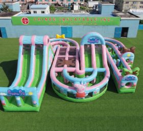 CR2-821 Percorso a ostacoli gonfiabile gigante a tema Peppa Pig corsa impegnativa