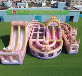 CR2-827 Percorso a ostacoli gonfiabile gigante a tema feste delle principesse percorso impegnativo