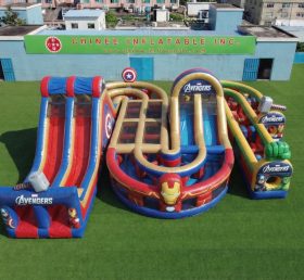 CR2-841 Percorso a ostacoli gonfiabile gigante a tema Avengers corsa impegnativa