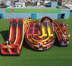 CR2-843 Percorso a ostacoli gonfiabile gigante a tema Gli Incredibili corsa impegnativa