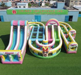CR2-844 Percorso a ostacoli gigante gonfiabile a tema Powerpuff Girls corsa impegnativa