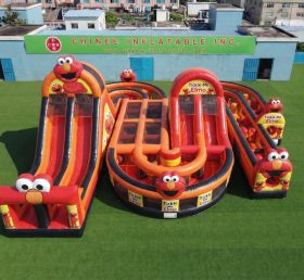 CR2-848 Percorso a Ostacoli Gonfiabile Gigante a Tema Tickle Me Elmo Corsa Impegnativa