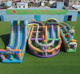 CR2-854 Percorso a ostacoli gonfiabile gigante a tema Zootropolis corsa impegnativa