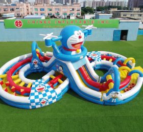 CR2-943 Percorso a Ostacoli Gonfiabile Gigante a Tema Doraemon Corsa Avvincente