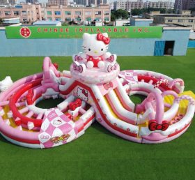 CR2-948 Percorso a ostacoli gonfiabile gigante a tema Hello Kitty Corsa impegnativa